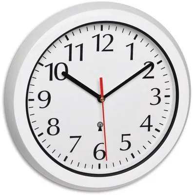 Image de Unyqoos® - Horloge murale d'extérieur, design moderne, résistante aux intempéries, àradio, blanche, diamètre 30 cm, en plastique avec couvercle en verre