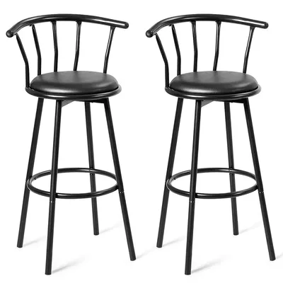 Produktbild von COSTWAY Barhocker 2er Set, Barstuhl, Drehhocker Tresenhocker Bistrohocker Rundhocker Sitzhocker Kuechenhocker Arbeitshocker, schwarz Modell 1