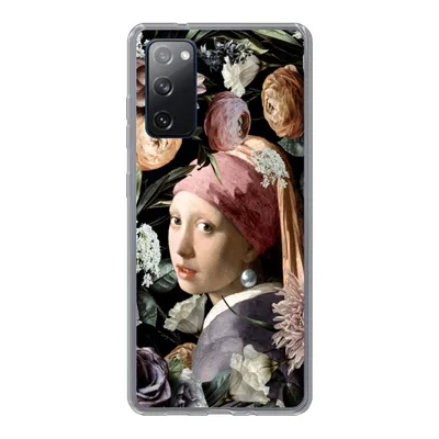 Produktbild von MuchoWow® Handyhülle Schutzhülle Hülle für Samsung Galaxy S20 FE Mädchen mit Perlenohrring - Blumen - Vermeer - Pastell - Kunstwerk - Gemälde - Alte Meister Silikon Softcase Handy Hülle - Abdeckung