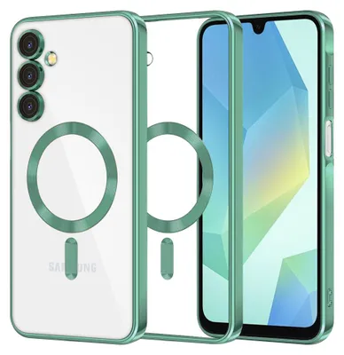 Produktbild von Techsuit Luxury Crystal Back Cover Hülle mit MagSafe für Samsung Galaxy A16 - Transparent/Hellgrün
