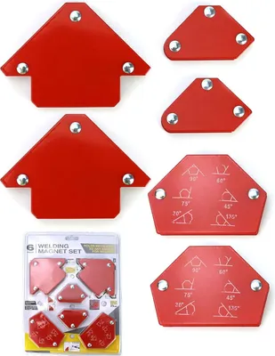 Produktbild von 6-teiliges Schweißmagnet-Set, magnetischer Schweißpositionierer mit 30°/45°/60°/75°/90°/105°/120°/135° Winkel, Haltekraft 6,8 kg/15 lbs - 11,3 kg/25 lbs