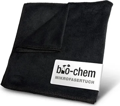 Produktbild von bio-chem Mikrofasertuch schwarz – fusselfreie Reinigungstücher & Putztücher für Auto, Fenster & Haushalt – saugstarke Microfaser Putztücher, Putztlappen & Allzwecktücher