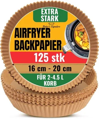 Obrázok produktu pre Papier do fritézy, 125 kusov, 16 cm, okrúhly, na jedno použitie, pečenie, vyprážanie