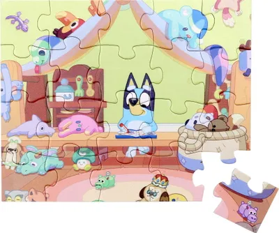 Obrázek produktu pro Modré dřevěné puzzle 20 cm