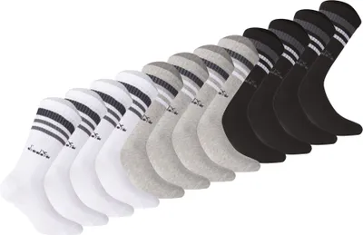 Produktbild von Diadora Uni Tennissocken - 12er Pack, Logo, Streifen Schwarz/Grau/Weiß 39-42