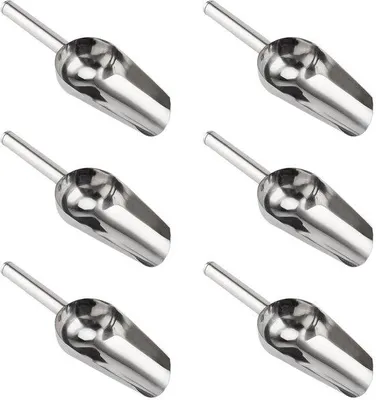 Zdjęcie produktu dla Łopatka do lodu ze stali nierdzewnej - 19 cm - zestaw 6 sztuk - lekka i kompaktowa