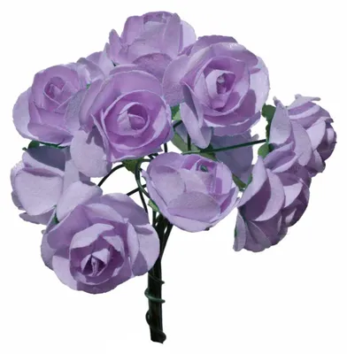 Produktbild von 1 Bündel je 12 Rosen Röschen, Länge 7cm, Dekoration, Floristik, Farbe wählbar, Farbe:lila