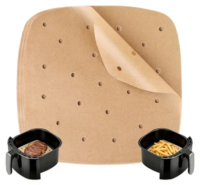 Productafbeelding van 200 Stuks Vierkant Bakpapier voor Heißluftfritteuse, 21,5 x 21,5 cm