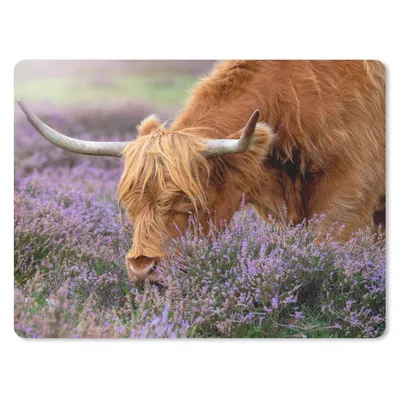 Produktbild von MuchoWow® Mauspad Mousepad Schottischer Highlander - Tiere - Heide 23x19 cm - Mousepads - Maus Mat - Pad - Mausunterlage - Schreibtischunterlage - Mauspad