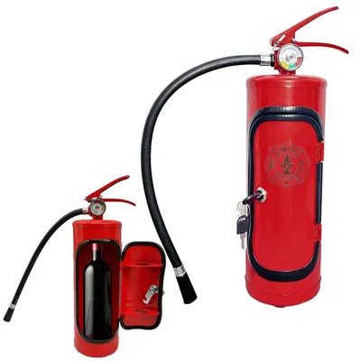 Mini-Feuerlöscher Minibar, rot, 12 x 34 cm, Eisen, innen leer, Geschenkidee