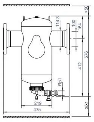 Produktbild von EDER SPIROTECH Schlammabscheider, BE100FM, SpiroTrap Magnet, DN100, Flansch PN16, 10bar, 110°C, 1 Stk.