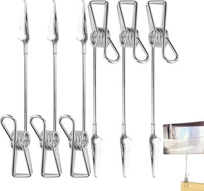 Imagen del producto de Soportes para fotos con clips, de metal, paquete de 6 unidades, para notas y fotos