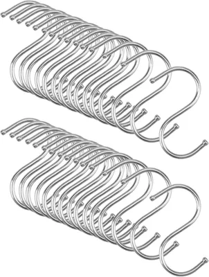 Produktbild von S-Haken aus Edelstahl, 6,5 cm, 30 Stück, zum Aufhängen von Küchenutensilien