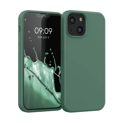 Produktbild von kwmobile Handyhülle für iPhone 13 mini Hülle, für iPhone 13 mini Case - Hülle Silikon - kabelloses Laden - Tannengrün