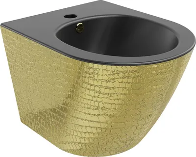 Produktbild von Mexen Lena Bidet hängend, Schwarz Matt/Goldenes Schuppenmuster - 35224878