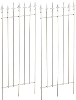 Produktbild von CLP 2er Set Rankgitter Elisa 100 x 50 cm lackiertes Eisen im Jugendstil für Garten weiß
