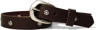 Produktbild von FRONHOFER Kindergürtel mit Schnalle in silber, echt Leder mit Stern Nieten,2,5cm