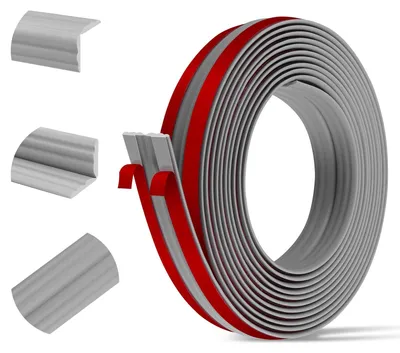 Produktbild von Solidchoice – Selbstklebende Kantenschutzleiste, 4 cm x 6 m – Grau. Eckenschutz für Möbel