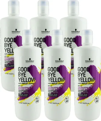 Produktbild von Schwarzkopf Goodbye Yellow 6 x 1000 ml Bonding Shampoo mit Neutralisations-Effekt Set
