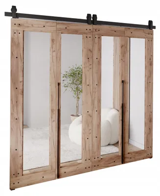 Produktbild von KierMoebel Schiebetür Komplettset QUDIO DUO M8 Braun Craft Gold 192x205x3,2 cm Wohnzimmer Schiebetür