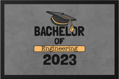 Produktbild von Bachelor of Engineering 2023 Fußmatte Studium Absolvent Abschluss Geschenk Bachelorabschluss Uni