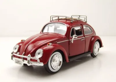 Produktbild von Motormax 79559R VW Käfer mit Dachgepäckträger 1966 rot 1:24