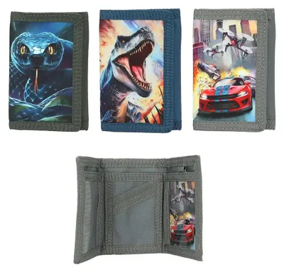 Produktbild von Dino World + Action 0413980, Briefttasche, Mehrfarbig, Polyester, Thermoplastische Polyurethane (TPU), Abbildung, Reißverschluss, BSCI