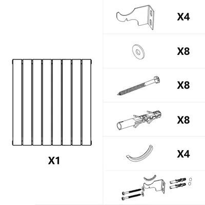 Produktbild von EMKE Heizkörper Flach Kompakt Design Paneelheizkörper Vertikal Doppellagig Mittelanschluss 60x30cm 384W Weiß Platzsparend ohne Heizstab
