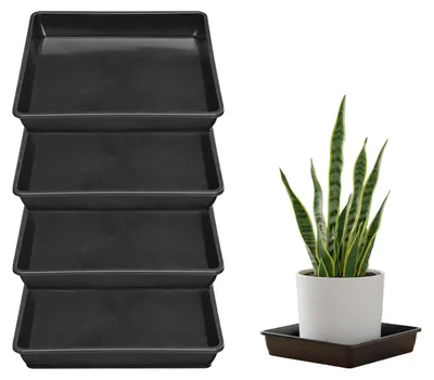 Immagine prodotto di Omgoods - Set di 4 sottovasi quadrati per piante, 22 x 22 cm