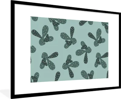 Produktbild von MuchoWow® Gerahmtes Poster Sommer - Kakteen - Pastell 90x60 cm - Poster mit Schwarzem Bilderrahmen Wandposter Rahmen Foto Bilder - Wanddekoration - Fotos