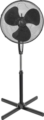 Produktbild von Bestron Standventilator mit drei Geschwindigkeitsstufen, Ventilator mit 75° Oszillation-Funktion & höhenverstellbar bis 122 cm, inkl. Fernbedienung, Ø 45 cm, 45 W, ASV45ZR, Farbe: Schwarz