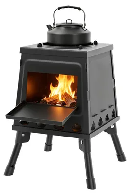 Produktbild von Campingkocher – Klappbar – Kohlenstoffstahl – 19x19x22 cm – Für Kochen und Heizen im Freien