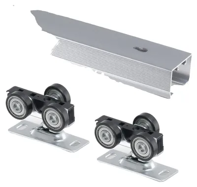 Produktbild von VEVOR Schiebetürbeschlagset, 1,75 m Schwerlast Schiebetürbeschlagset, Gewerbliche Schiebetürbeschläge und Schiene für 24"-36" breite Einzeltüren, Einfach und reibungslos zu installieren, 5 ft, Einzelgleis-a