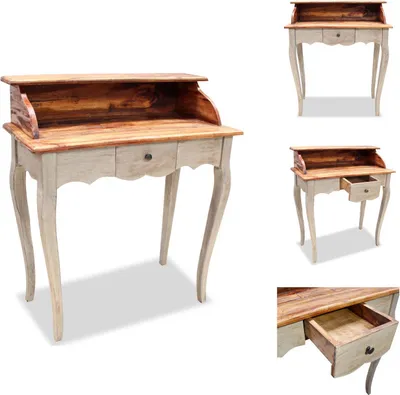 Zdjęcie produktu dla vidaXL Biurko z litego drewna 80 x 40 x 92 cm - Biurka