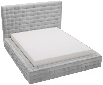 Produktbild von Polsterbett 160x200 Arno - Doppelbett 140x200 mit Bettkasten, Metall Lattenrost - Samt, Bett Hellgrau (Elegance 13)