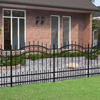Obrázek produktu pro vidaXL Zahradní plot s hrotem kopí černý 240 x 100 cm Práškově lakovaná ocel