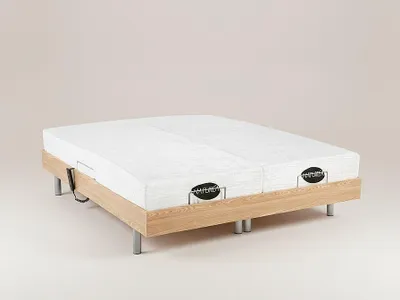 Produktbild von Entspannungsset alle Fliesen + Formgedächtnis und Bambus LYSIS III von NATUREA - OKIN motors - 2 x 90 x 200 cm - Eiche natur