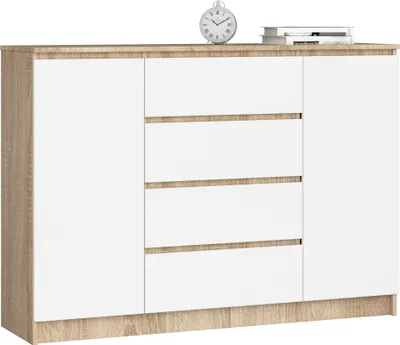 Immagine prodotto di raumhirsch: Comodino da 138 cm con 4 cassetti e 2 ante. Mobile contenitore/credenza alta 99 cm