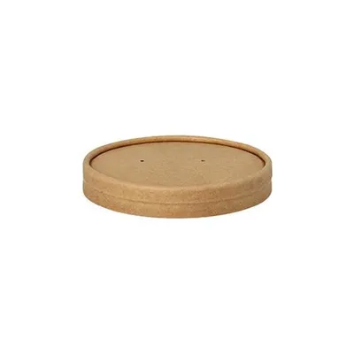 Produktbild von Deckel für Suppenbecher, Pappe rund Ø 9,8 cm · 1,6 cm braun