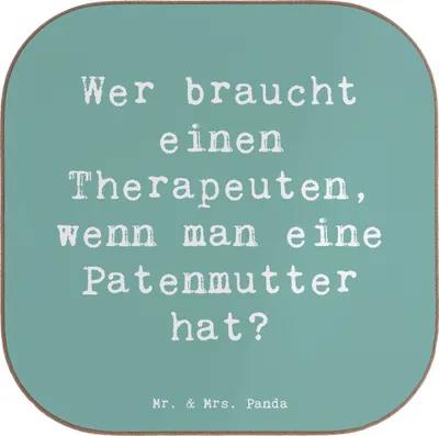Produktbild von Mr. & Mrs. Panda Tischschoner Spruch Liebe Patenmutter - Meeresbrise - Geschenk, Geschenke für Paten, emotionale Unterstützung, Coaster, Ratgeber, Fürsorge, unterleger