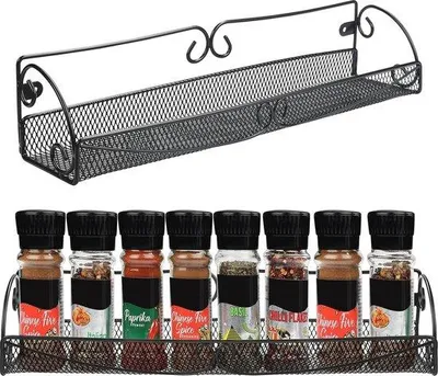 Obrázek produktu pro Kuchyňská bylinková bedýnka – nástěnné police na bylinky | Prostorově úsporné organizéry na lahvičky s bylinkami