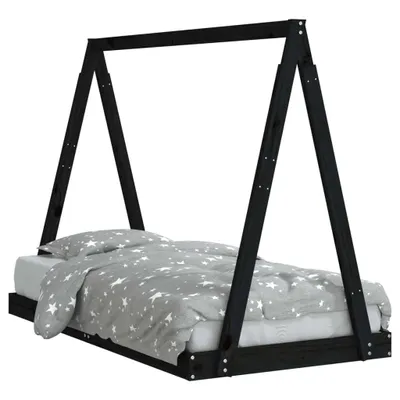 Obrázek produktu pro vidaXL Dětská postýlka Black 80x160 cm Masivní borovicové dřevo
