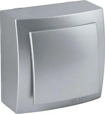 Produktbild von Schalter Silber Aluminium-Optik – Aufputz IP20 Innen – Themis