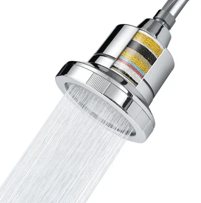 Obrázek produktu pro Sprchová hlavice s 20 stupni filtrace, model pro tvrdou vodu, odstraňuje chlór, chromovaná, vysokotlaká, průměr 11,5 cm