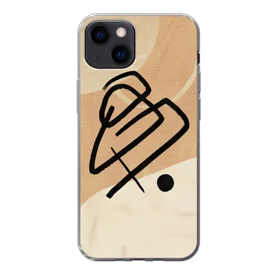 Produktbild von MuchoWow® Handyhülle Schutzhülle Hülle für iPhone 13 mini Schwarz - Design - Braun Silikon Softcase Handy Hülle - Softcase