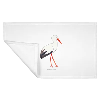 Produktbild von Mr. & Mrs. Panda Handtuch Storch - Weiß - Geschenk, Mutter, gesichtstuch, 50x100, Störche, Geburt, Lustige Sprüche, Schwangerschaft, Flauschtuch, kleines, Baby