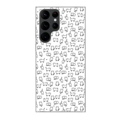 Produktbild von MuchoWow® Handyhülle Schutzhülle Hülle für Samsung Galaxy S22 Ultra Mädchen - Katze - Muster - Mädchen - Kinder - Kinder Silikon Softcase Handy Hülle - Abbildung