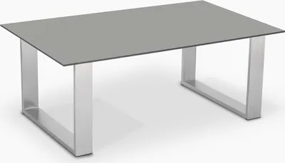 Produktbild von janEven Couchtisch LeedLine Lichtgrau Rechteckig Edelstahl-Kufen 80 x 115 cm