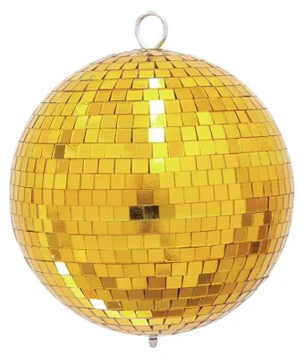 Produktbild von Spiegelkugel 20cm - Discokugel - Echtglas - 10x10mm Spiegel - gold