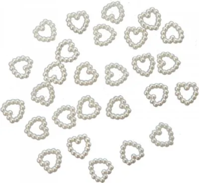 Produktbild von 385 Perlenherzen offen Herz Perlen Streudeko creme ca. 1cm Tischdeko Hochzeit